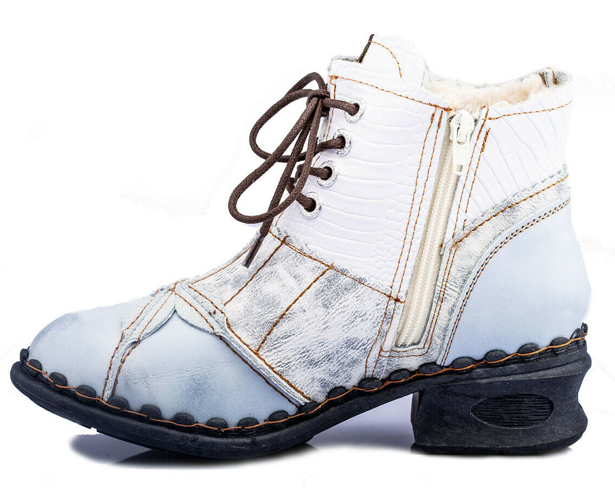 Damen Stiefeletten | TMA 5188 | Winter | gefüttert | Echtleder | weiß | Größen 36 - 42