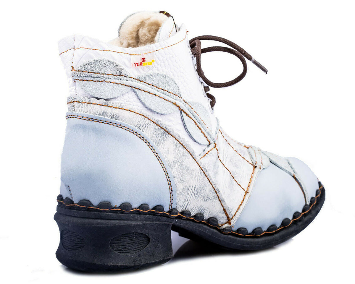Damen Stiefeletten | TMA 5188 | Winter | gefüttert | Echtleder | weiß | Größen 36 - 42