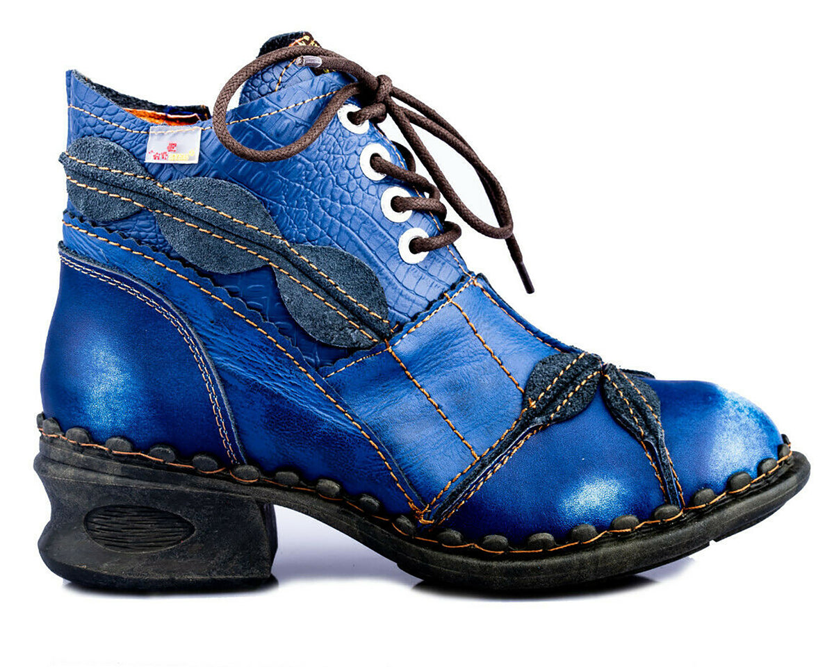 Damen Stiefeletten | TMA 5188A | Frühjahr | Sommer | Herbst | Echtleder | blau | Größen 36 - 42