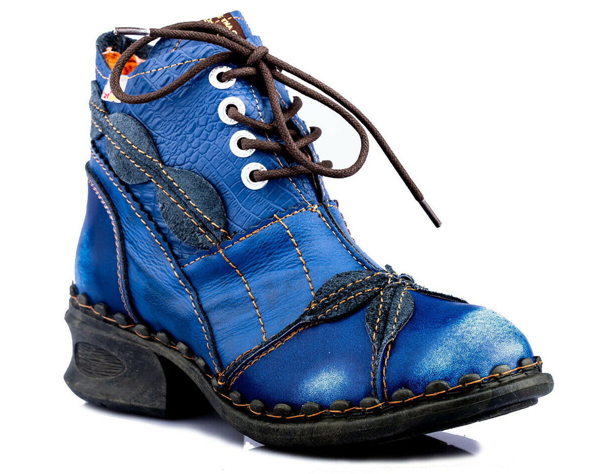 Damen Stiefeletten | TMA 5188A | Frühjahr | Sommer | Herbst | Echtleder | blau | Größen 36 - 42