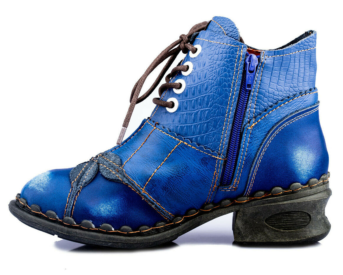 Damen Stiefeletten | TMA 5188A | Frühjahr | Sommer | Herbst | Echtleder | blau | Größen 36 - 42