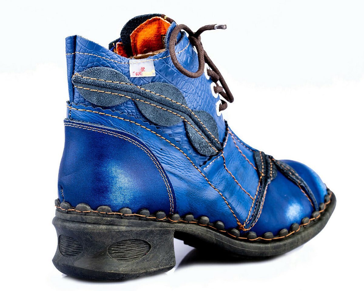 Damen Stiefeletten | TMA 5188A | Frühjahr | Sommer | Herbst | Echtleder | blau | Größen 36 - 42