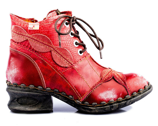 Damen Stiefeletten | TMA 5188A | Frühjahr | Sommer | Herbst | Echtleder | rot | Größen 36 - 42