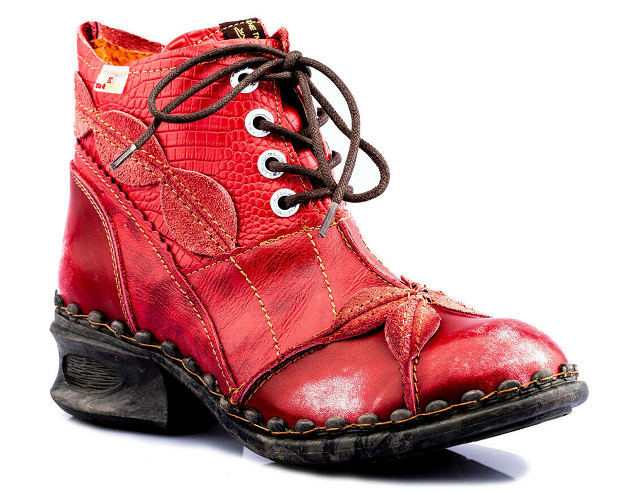 Damen Stiefeletten | TMA 5188A | Frühjahr | Sommer | Herbst | Echtleder | rot | Größen 36 - 42