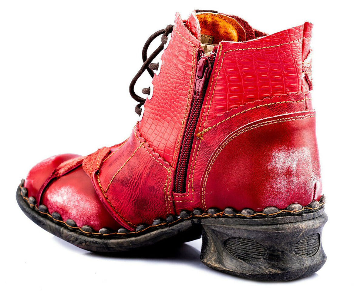 Damen Stiefeletten | TMA 5188A | Frühjahr | Sommer | Herbst | Echtleder | rot | Größen 36 - 42