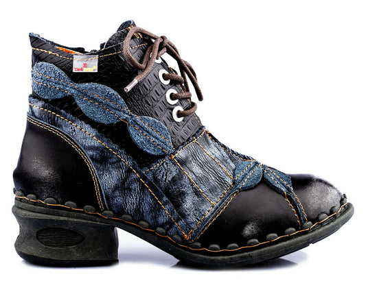 Damen Stiefeletten | TMA 5188A | Frühjahr | Sommer | Herbst | Echtleder | schwarz | Größen 36 - 42