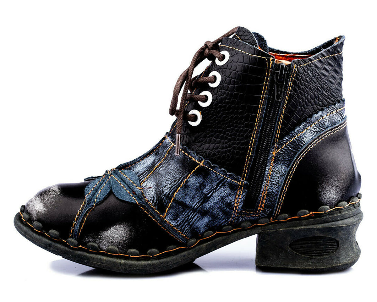 Damen Stiefeletten | TMA 5188A | Frühjahr | Sommer | Herbst | Echtleder | schwarz | Größen 36 - 42