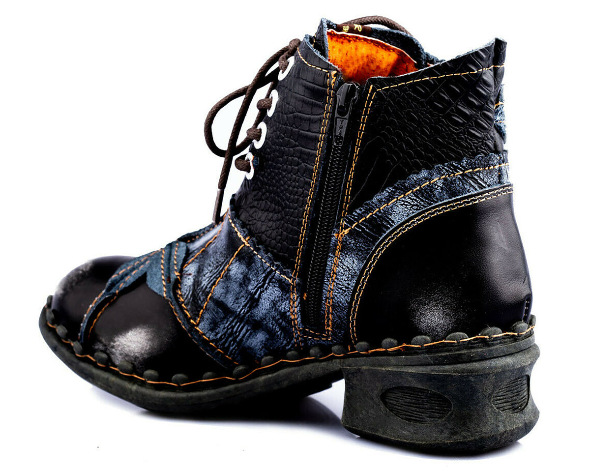 Damen Stiefeletten | TMA 5188A | Frühjahr | Sommer | Herbst | Echtleder | schwarz | Größen 36 - 42