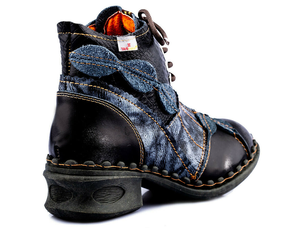 Damen Stiefeletten | TMA 5188A | Frühjahr | Sommer | Herbst | Echtleder | schwarz | Größen 36 - 42