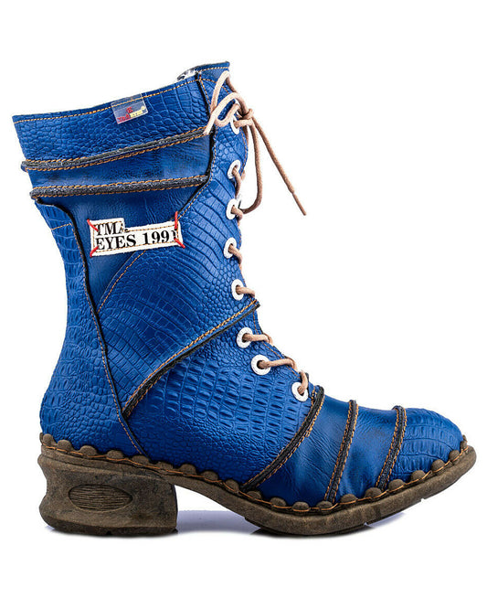 Damenstiefel | TMA 5199 | modische Stiefel für Damen | Winter | gefüttert | Echtleder | blau | Größen 36 - 42