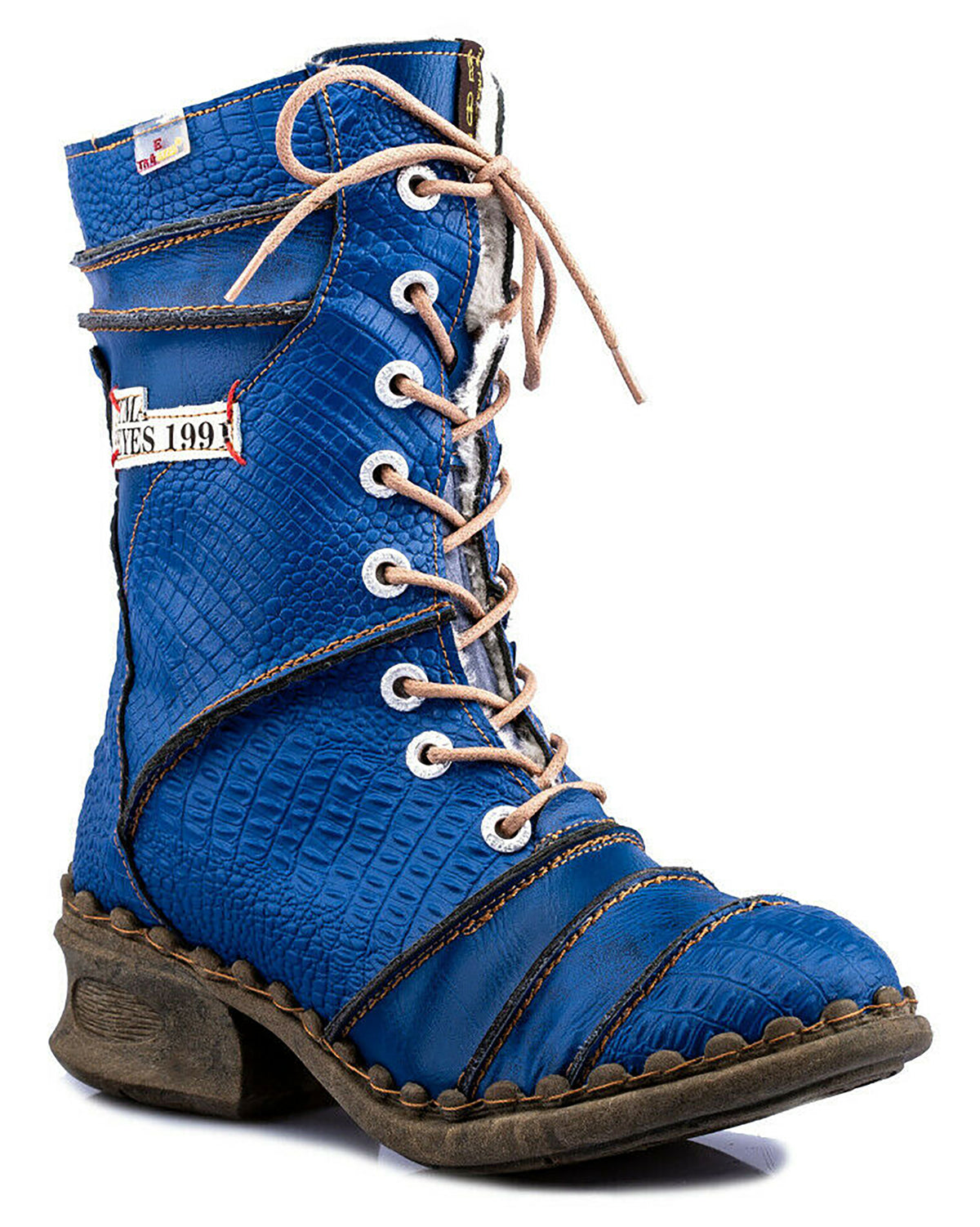 Damenstiefel | TMA 5199 | modische Stiefel für Damen | Winter | gefüttert | Echtleder | blau | Größen 36 - 42