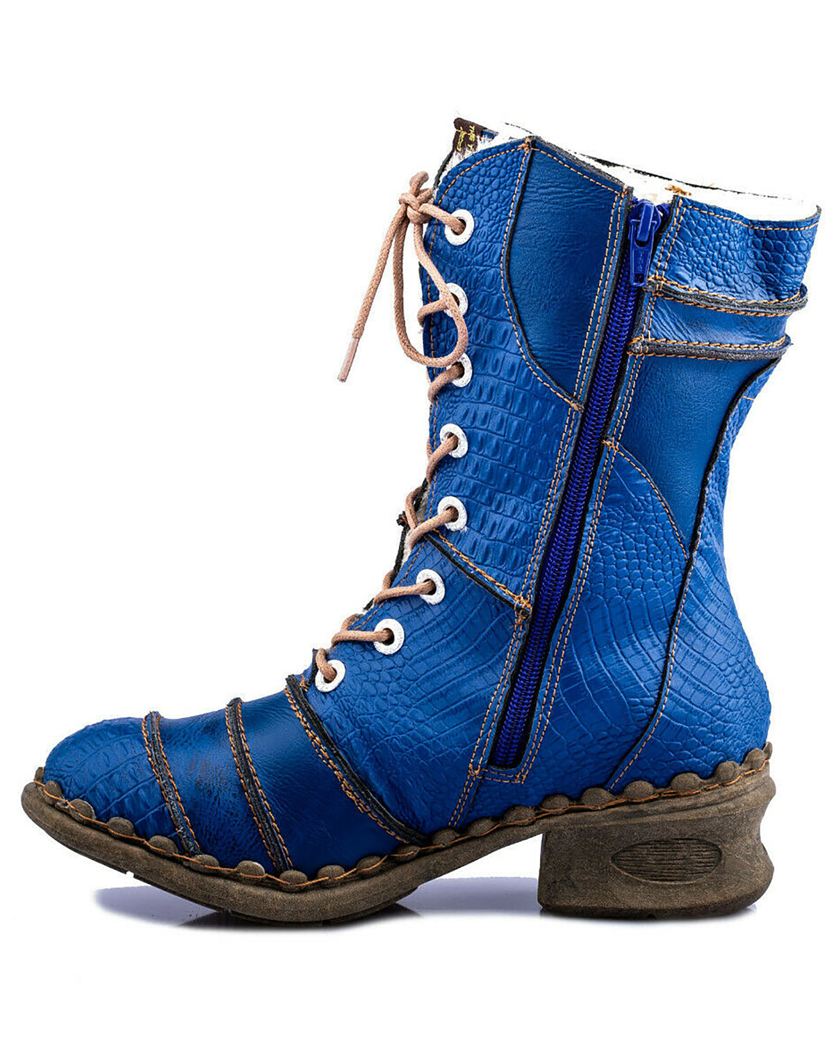 Damenstiefel | TMA 5199 | modische Stiefel für Damen | Winter | gefüttert | Echtleder | blau | Größen 36 - 42