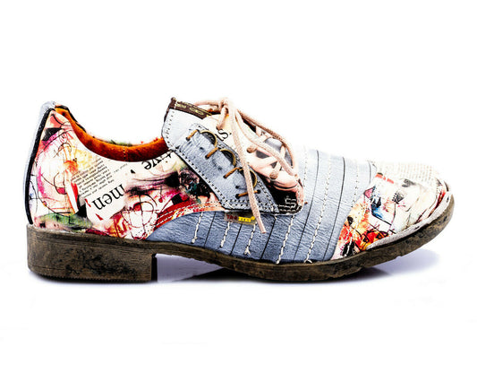 Damenschuhe | TMA 5363 | modischer Damen Halbschuh | Schnürer | Echtleder | schwarz | Größen 36 - 42