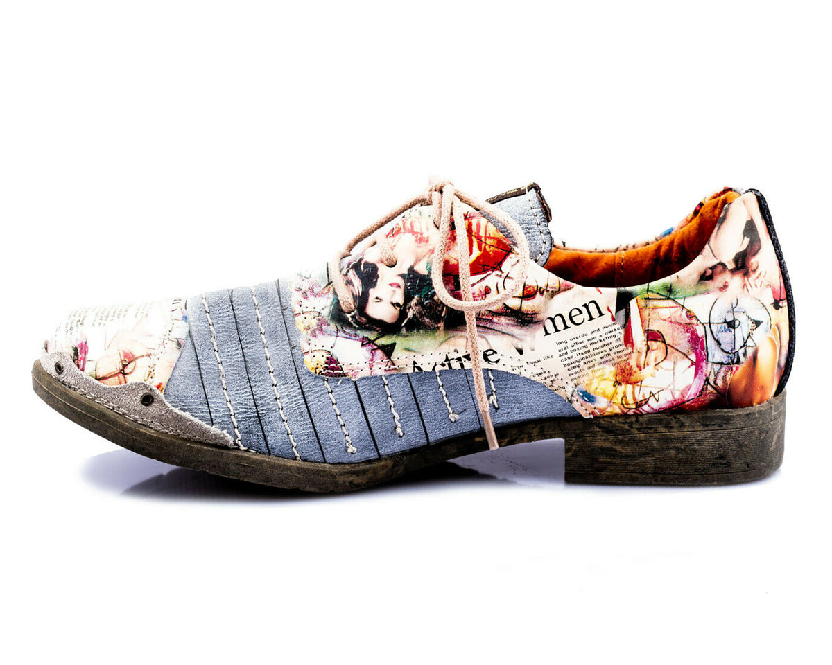 Damenschuhe | TMA 5363 | modischer Damen Halbschuh | Schnürer | Echtleder | schwarz | Größen 36 - 42
