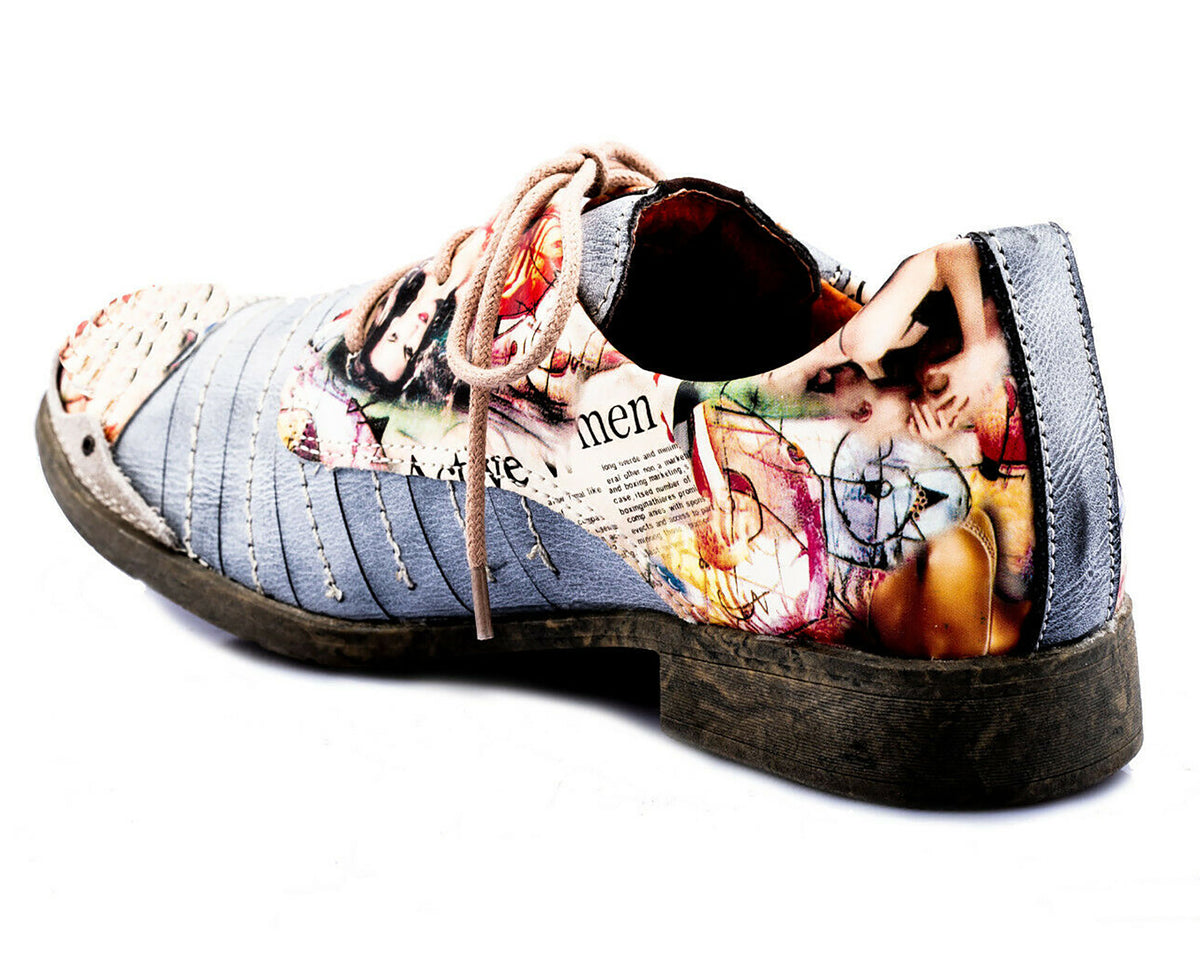 Damenschuhe | TMA 5363 | modischer Damen Halbschuh | Schnürer | Echtleder | schwarz | Größen 36 - 42