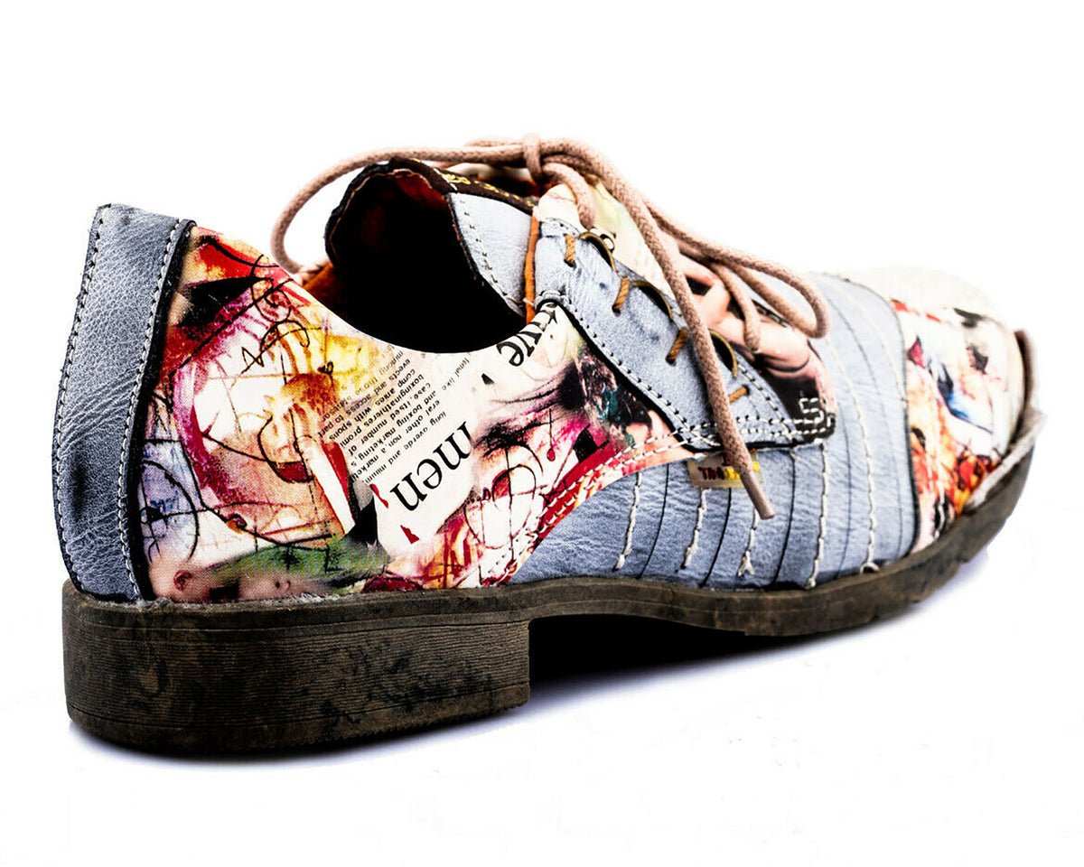 Damenschuhe | TMA 5363 | modischer Damen Halbschuh | Schnürer | Echtleder | schwarz | Größen 36 - 42
