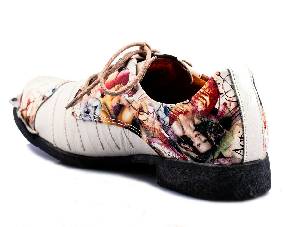Damenschuhe | TMA 5363 | modischer Damen Halbschuh | Schnürer | Echtleder | weiß | Größen 36 - 42