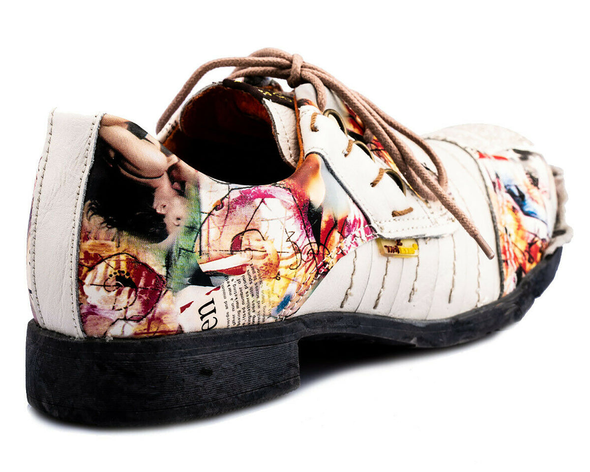 Damenschuhe | TMA 5363 | modischer Damen Halbschuh | Schnürer | Echtleder | weiß | Größen 36 - 42