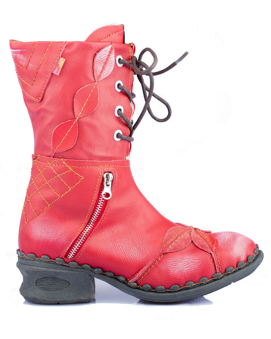 Damenstiefel | TMA 5707 | modische Stiefel für Damen | Winter | gefüttert | Echtleder | rot | Größen 36 - 42