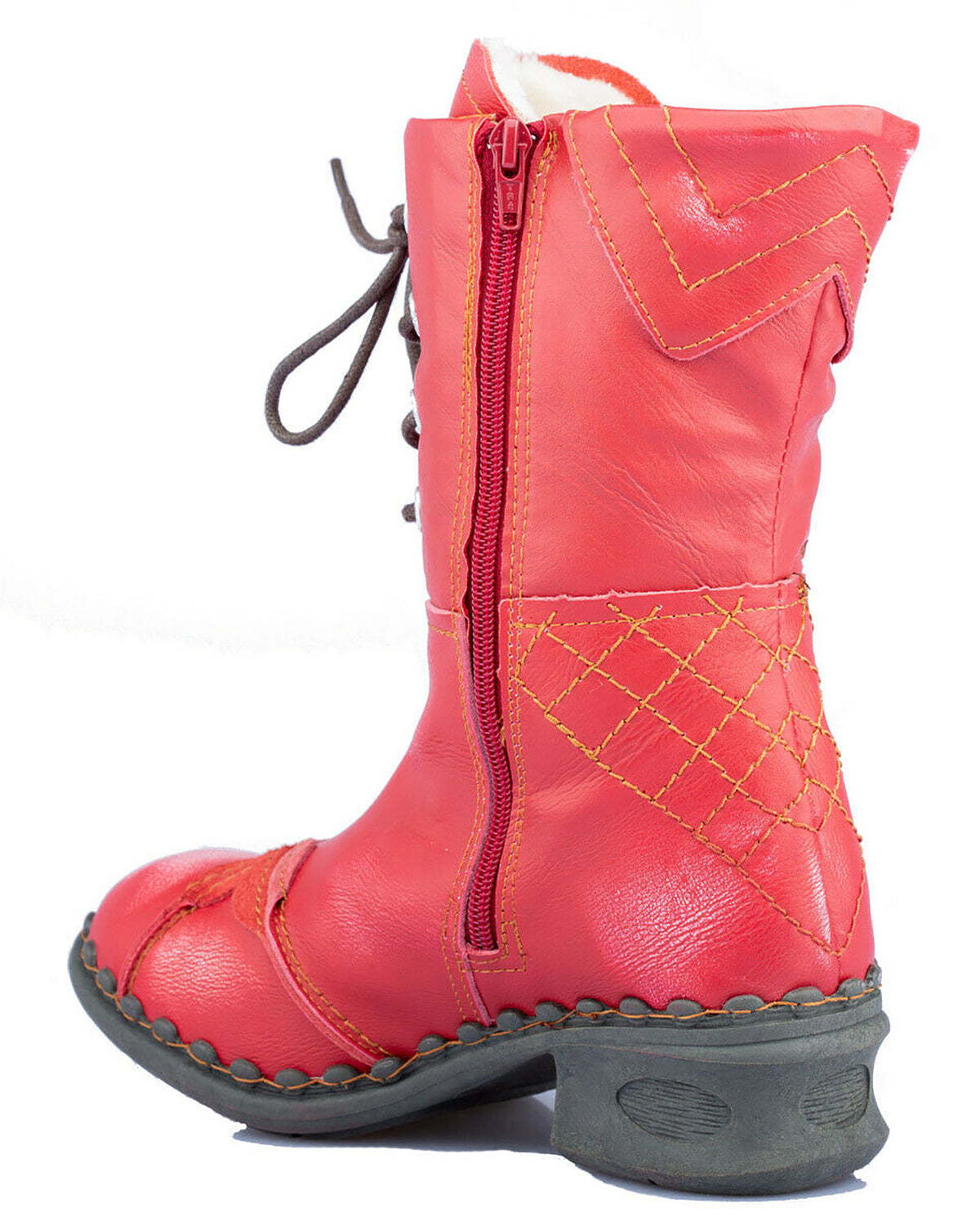 Damenstiefel | TMA 5707 | modische Stiefel für Damen | Winter | gefüttert | Echtleder | rot | Größen 36 - 42