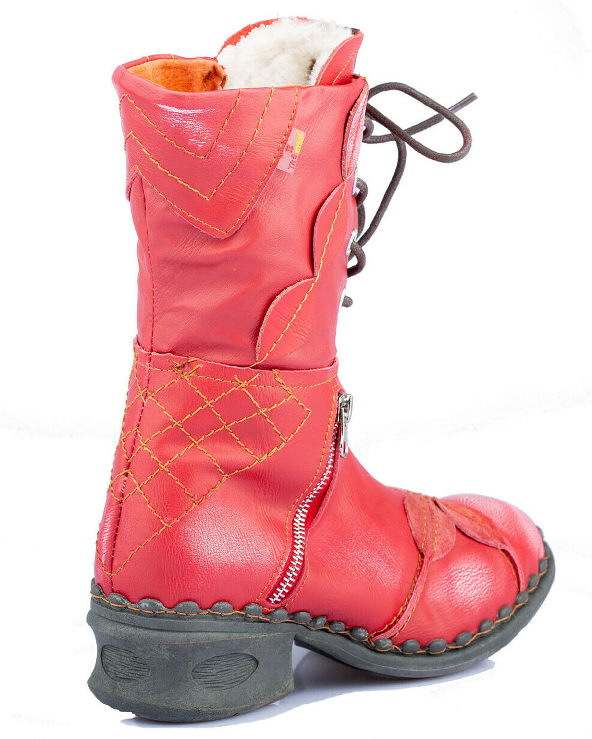 Damenstiefel | TMA 5707 | modische Stiefel für Damen | Winter | gefüttert | Echtleder | rot | Größen 36 - 42