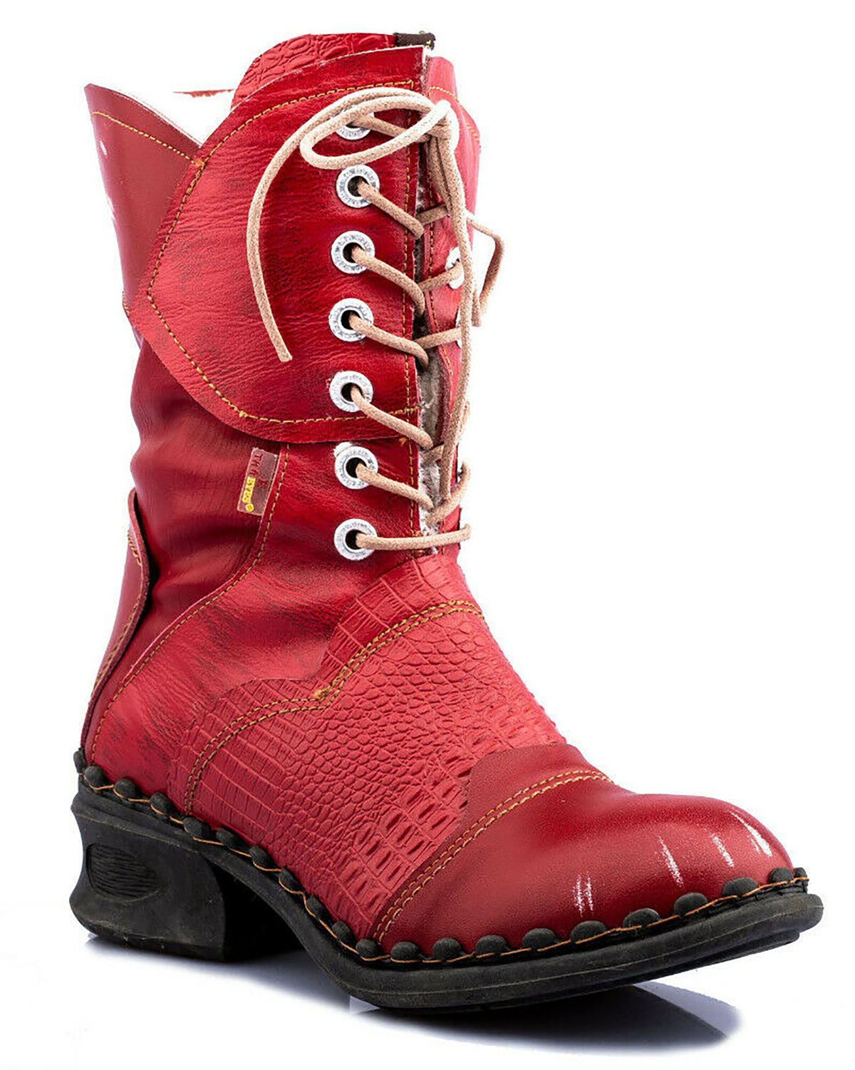 Damenstiefel | TMA 5766 | modische Stiefel für Damen | Winter | gefüttert | Echtleder | rot | Größen 36 - 42