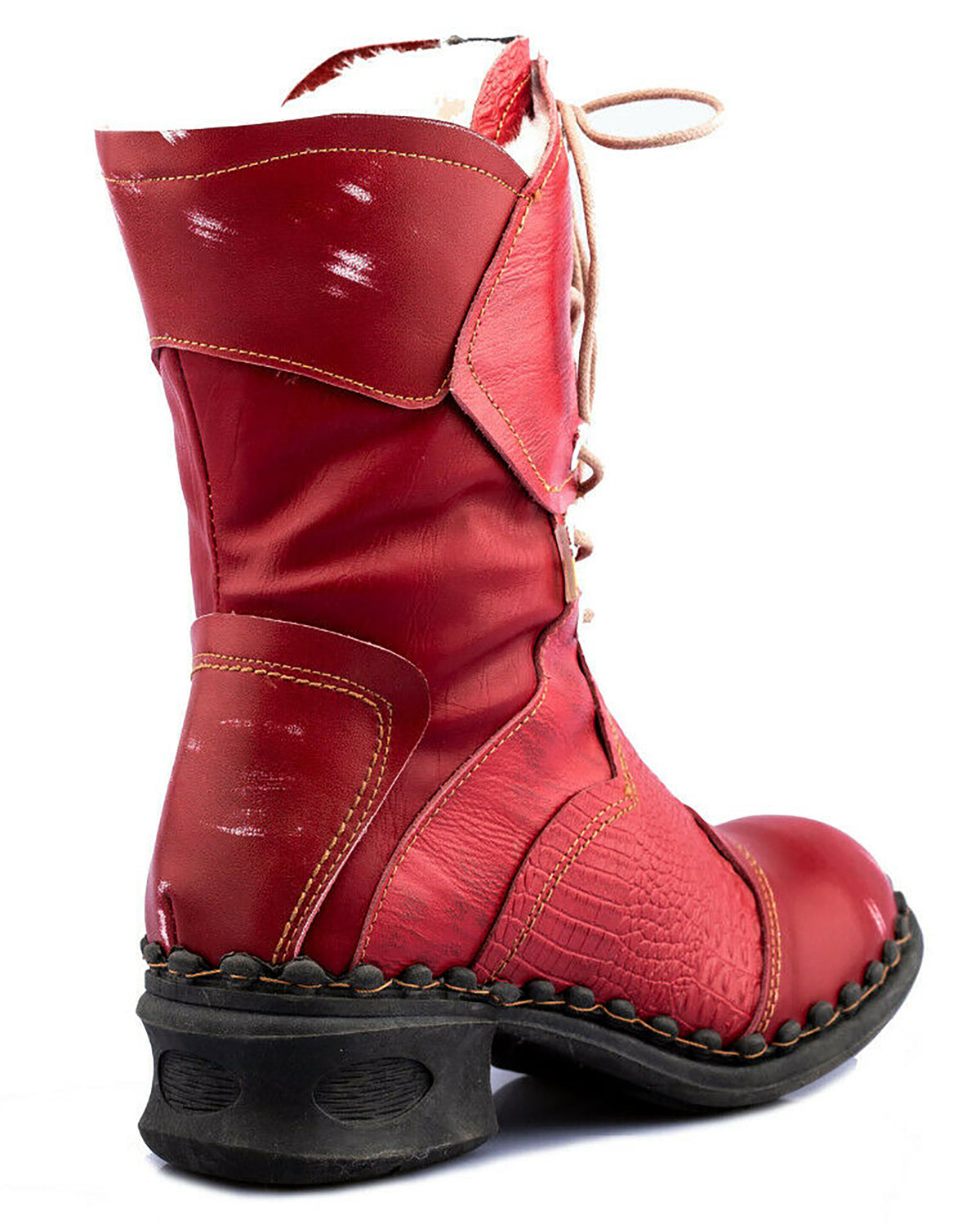 Damenstiefel | TMA 5766 | modische Stiefel für Damen | Winter | gefüttert | Echtleder | rot | Größen 36 - 42