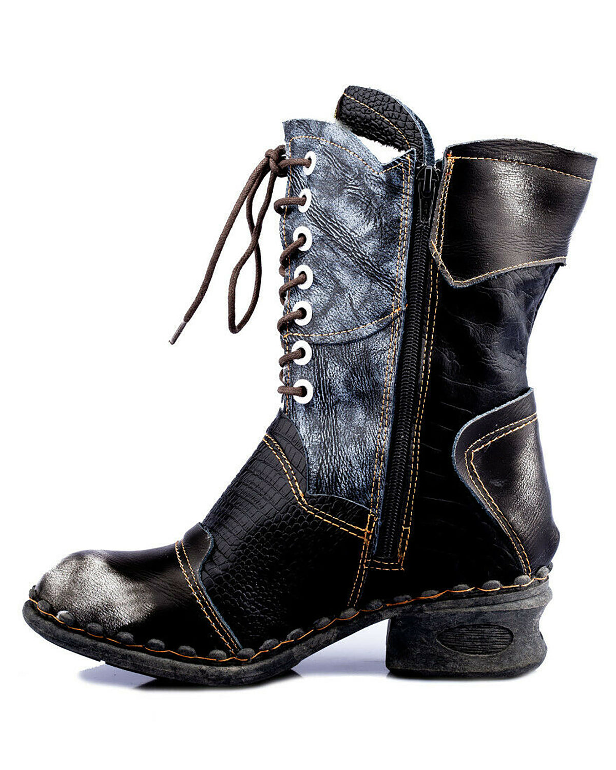 Damenstiefel | TMA 5766 | modische Stiefel für Damen | Winter | gefüttert | Echtleder | schwarz | Größen 36 - 42