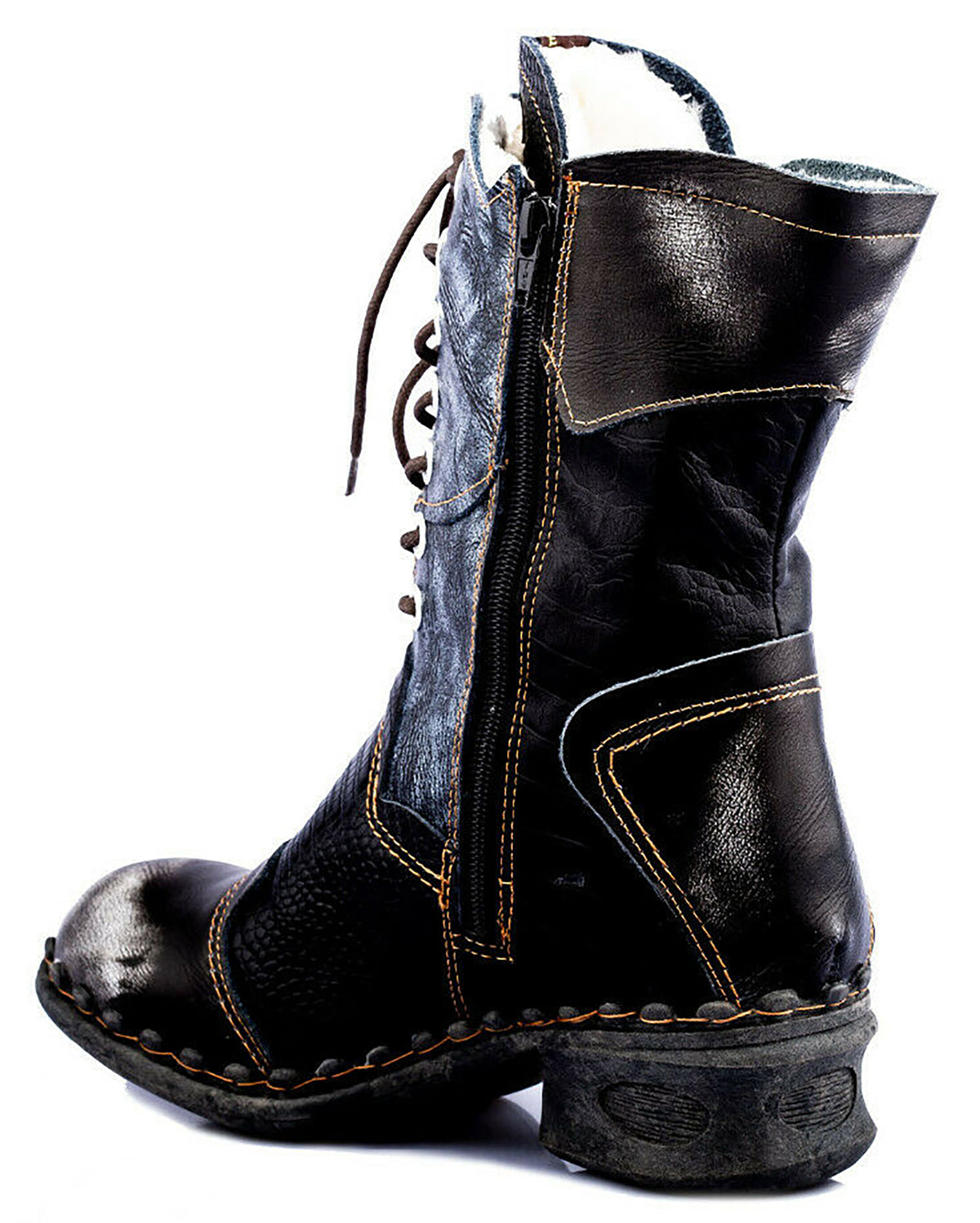 Damenstiefel | TMA 5766 | modische Stiefel für Damen | Winter | gefüttert | Echtleder | schwarz | Größen 36 - 42