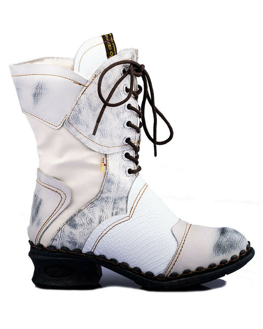 Damenstiefel | TMA 5766 | modische Stiefel für Damen | Winter | gefüttert | Echtleder | weiß | Größen 36 - 42