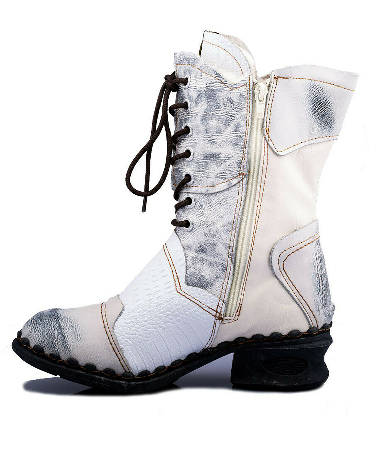 Damenstiefel | TMA 5766 | modische Stiefel für Damen | Winter | gefüttert | Echtleder | weiß | Größen 36 - 42