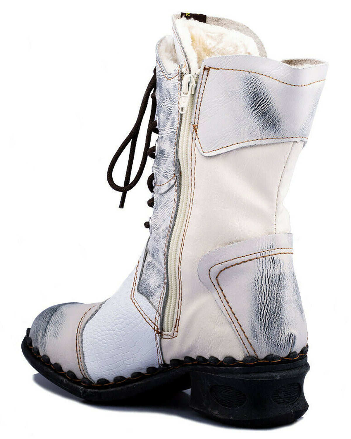 Damenstiefel | TMA 5766 | modische Stiefel für Damen | Winter | gefüttert | Echtleder | weiß | Größen 36 - 42
