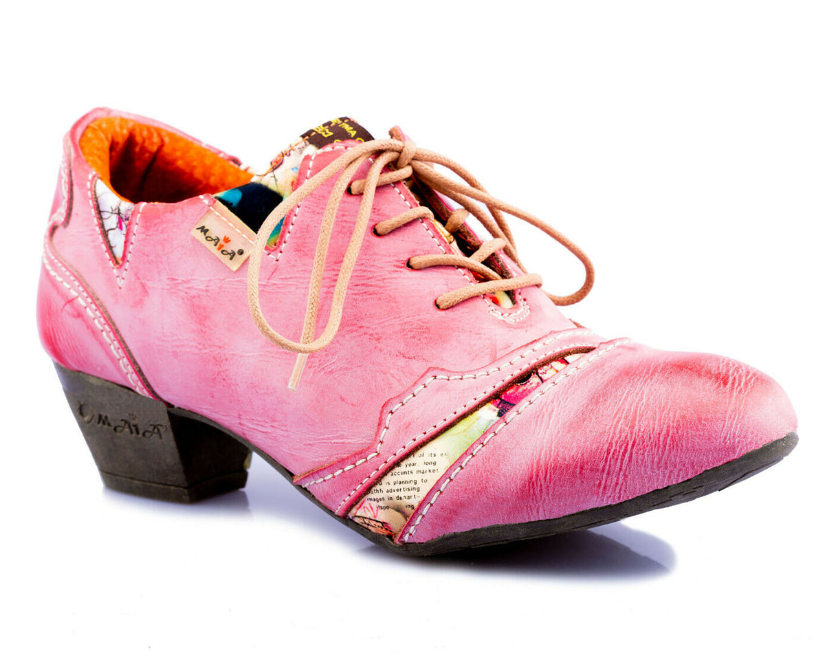 Damenschuhe | TMA 6101 modischer Damen Halbschuh | Pumps | Echtleder | rot | Größen 36 - 42