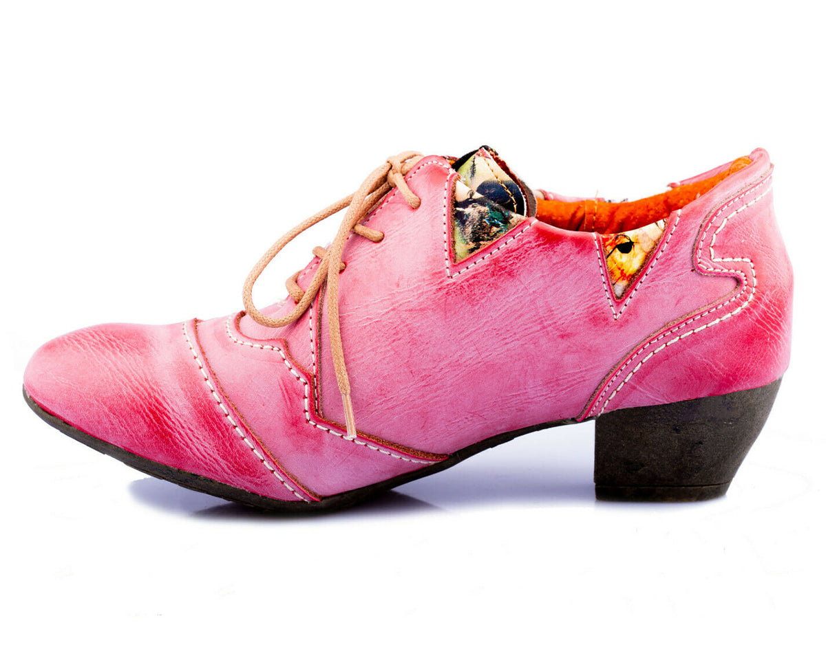Damenschuhe | TMA 6101 modischer Damen Halbschuh | Pumps | Echtleder | rot | Größen 36 - 42