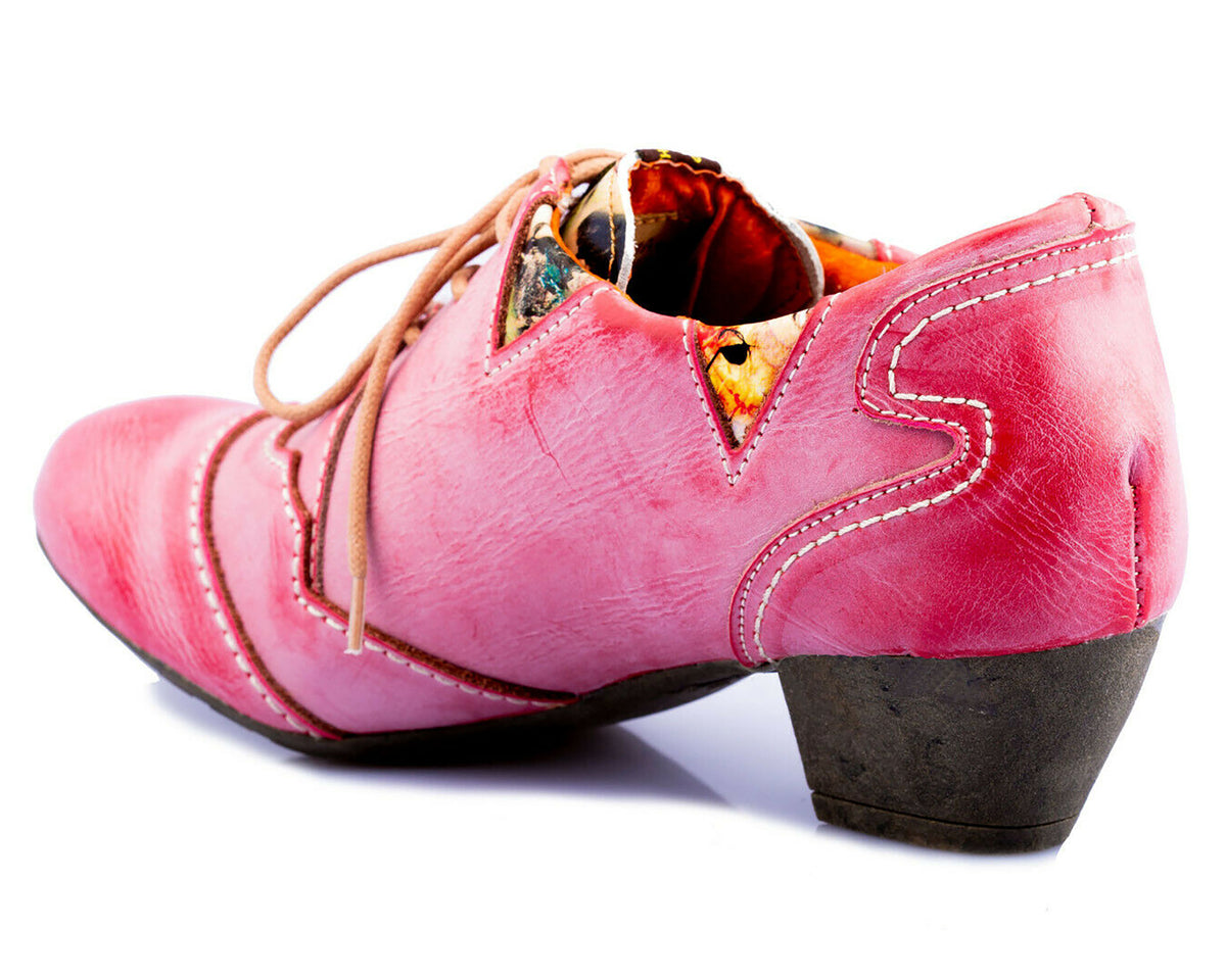 Damenschuhe | TMA 6101 modischer Damen Halbschuh | Pumps | Echtleder | rot | Größen 36 - 42