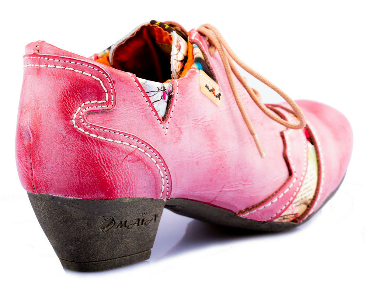 Damenschuhe | TMA 6101 modischer Damen Halbschuh | Pumps | Echtleder | rot | Größen 36 - 42
