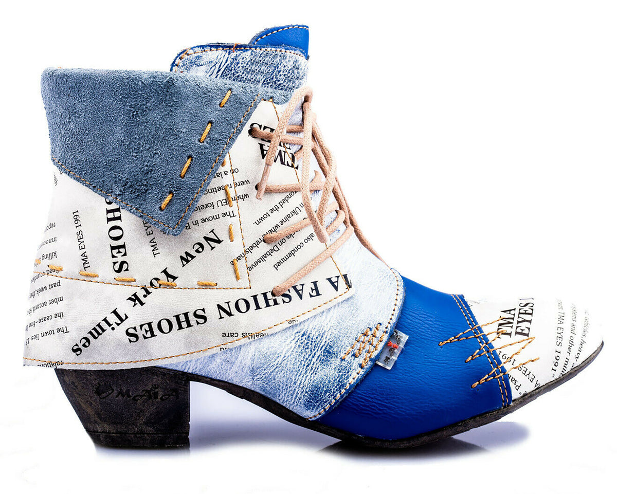 Damen Stiefeletten | TMA 6106 | Frühjahr | Sommer | Herbst | Echtleder | blau | Größen 36 - 42