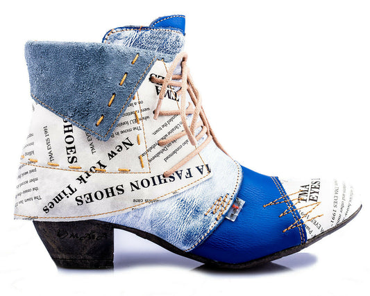 Damen Stiefeletten | TMA 6106 | Frühjahr | Sommer | Herbst | Echtleder | blau | Größen 36 - 42