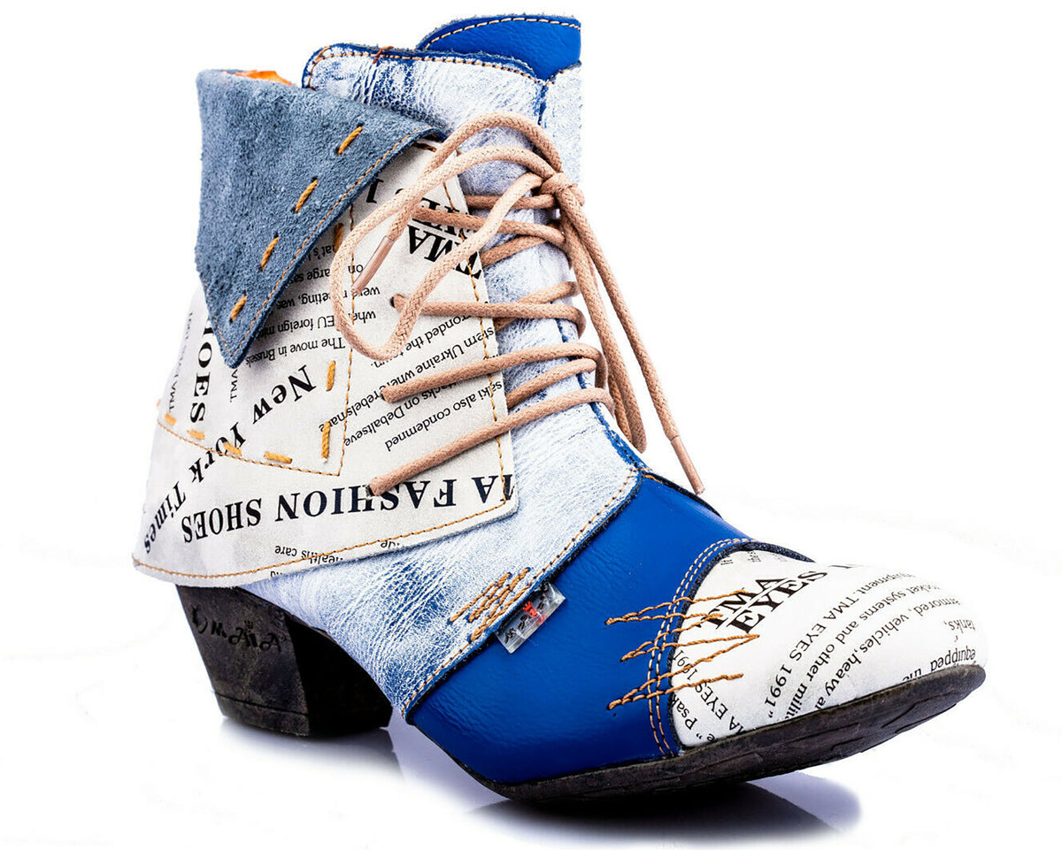 Damen Stiefeletten | TMA 6106 | Frühjahr | Sommer | Herbst | Echtleder | blau | Größen 36 - 42