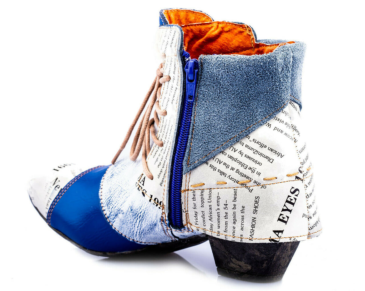 Damen Stiefeletten | TMA 6106 | Frühjahr | Sommer | Herbst | Echtleder | blau | Größen 36 - 42