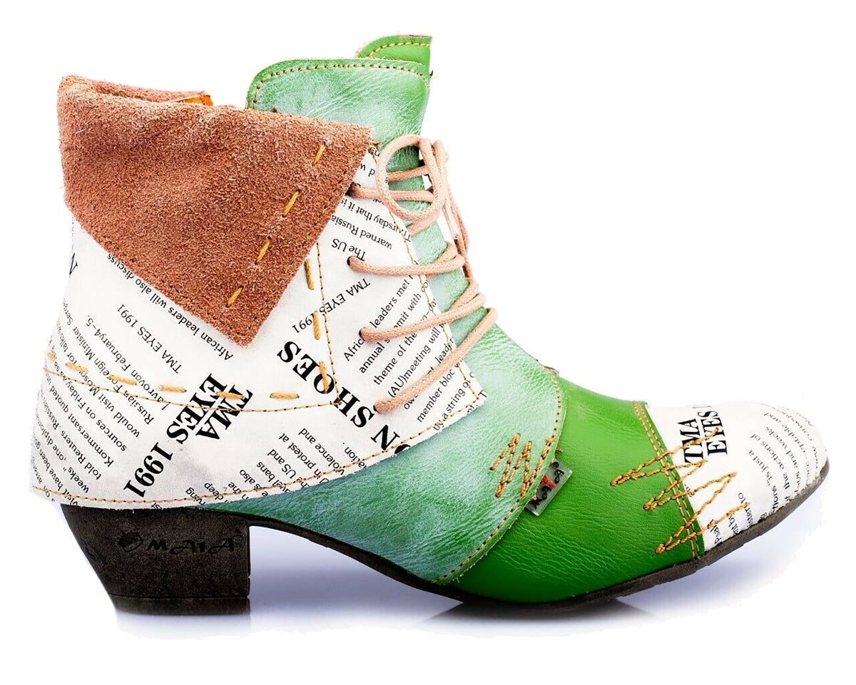 Damen Stiefeletten | TMA 6106 | Frühjahr | Sommer | Herbst | Echtleder | grün | Größen 36 - 42