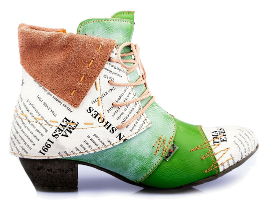 Damen Stiefeletten | TMA 6106 | Frühjahr | Sommer | Herbst | Echtleder | grün | Größen 36 - 42