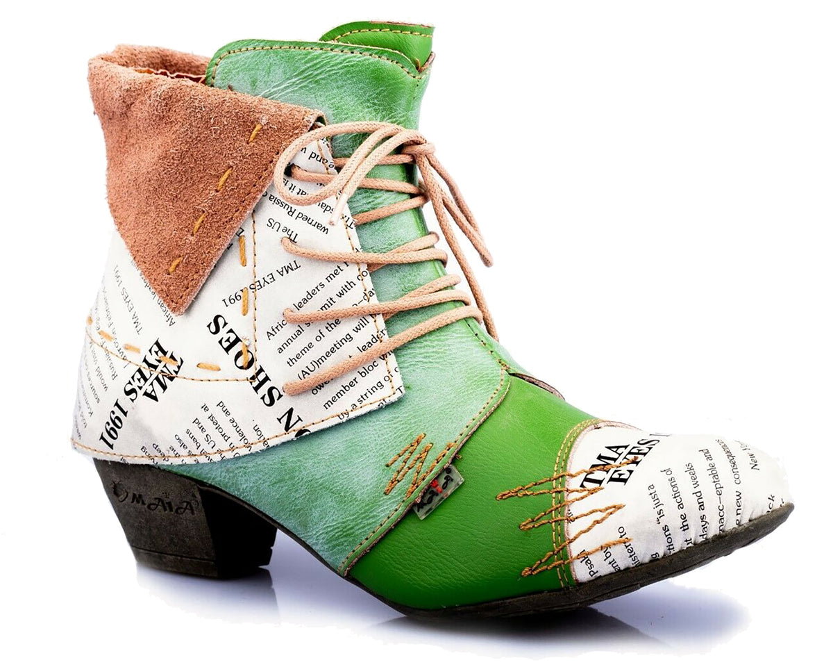 Damen Stiefeletten | TMA 6106 | Frühjahr | Sommer | Herbst | Echtleder | grün | Größen 36 - 42