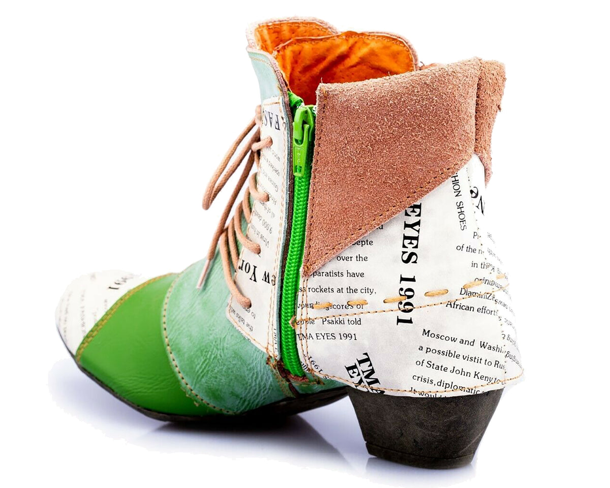 Damen Stiefeletten | TMA 6106 | Frühjahr | Sommer | Herbst | Echtleder | grün | Größen 36 - 42