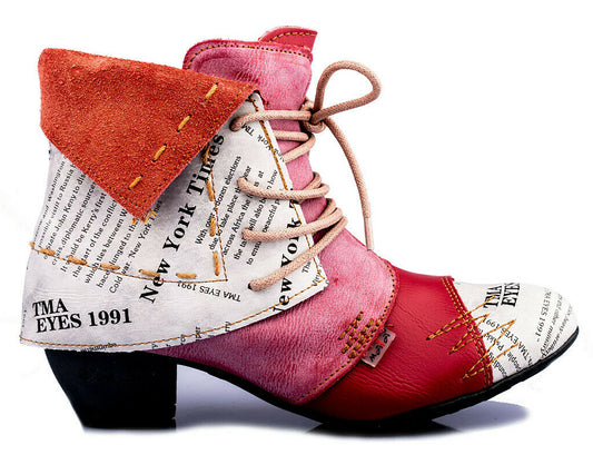 Damen Stiefeletten | TMA 6106 | Frühjahr | Sommer | Herbst | Echtleder | rot | Größen 36 - 42