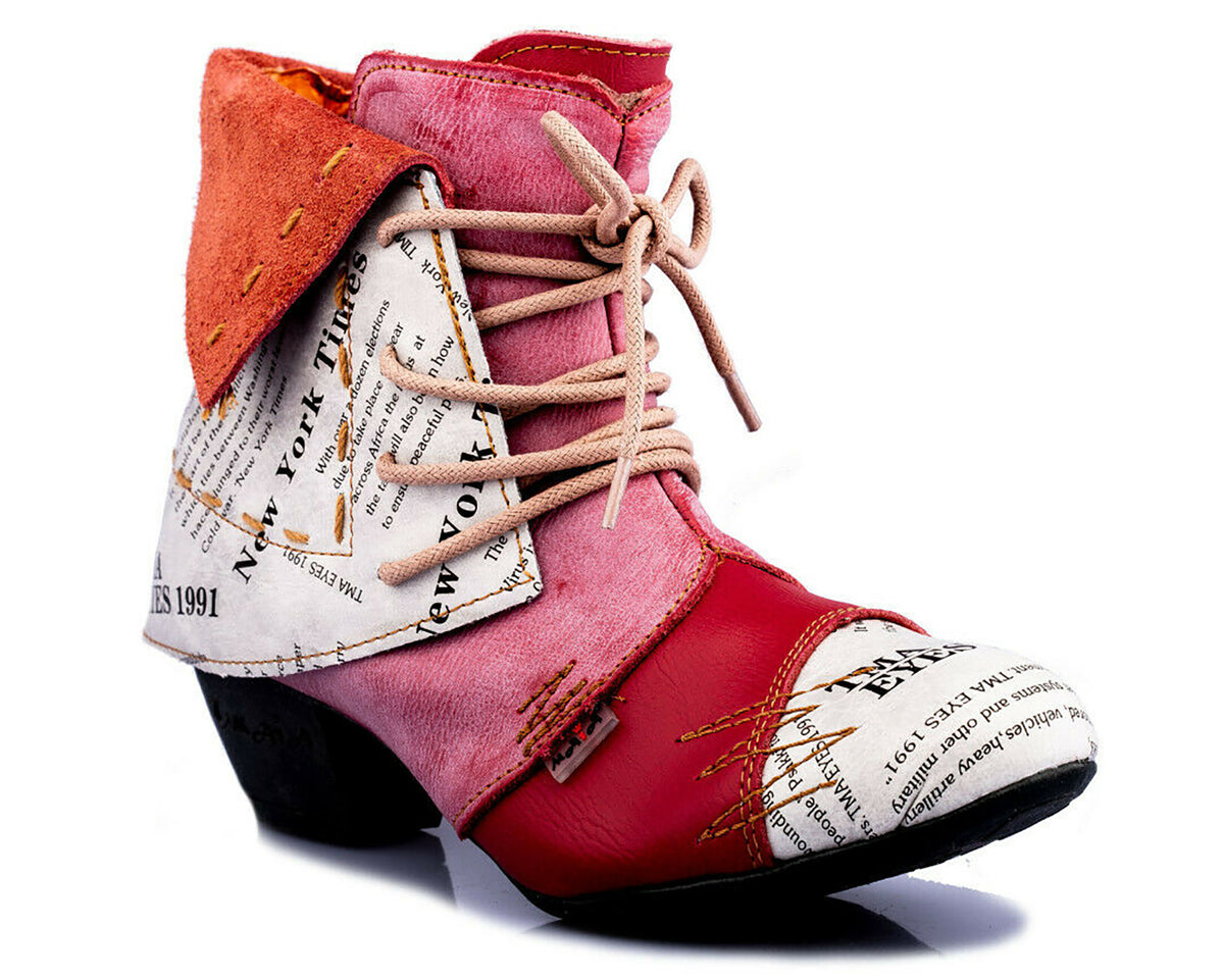 Damen Stiefeletten | TMA 6106 | Frühjahr | Sommer | Herbst | Echtleder | rot | Größen 36 - 42