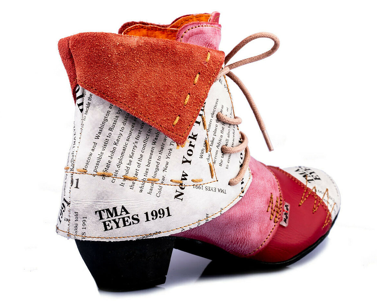 Damen Stiefeletten | TMA 6106 | Frühjahr | Sommer | Herbst | Echtleder | rot | Größen 36 - 42
