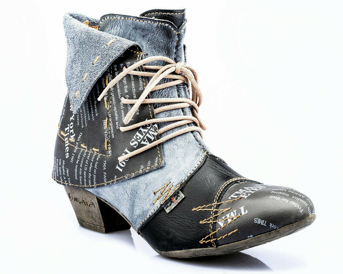 Damen Stiefeletten | TMA 6106 | Frühjahr | Sommer | Herbst | Echtleder | schwarz | Größen 36 - 42