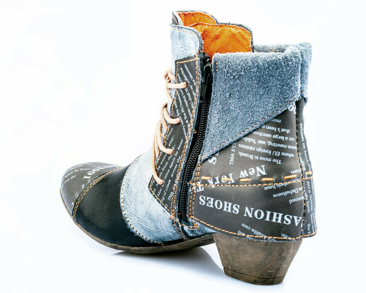 Damen Stiefeletten | TMA 6106 | Frühjahr | Sommer | Herbst | Echtleder | schwarz | Größen 36 - 42