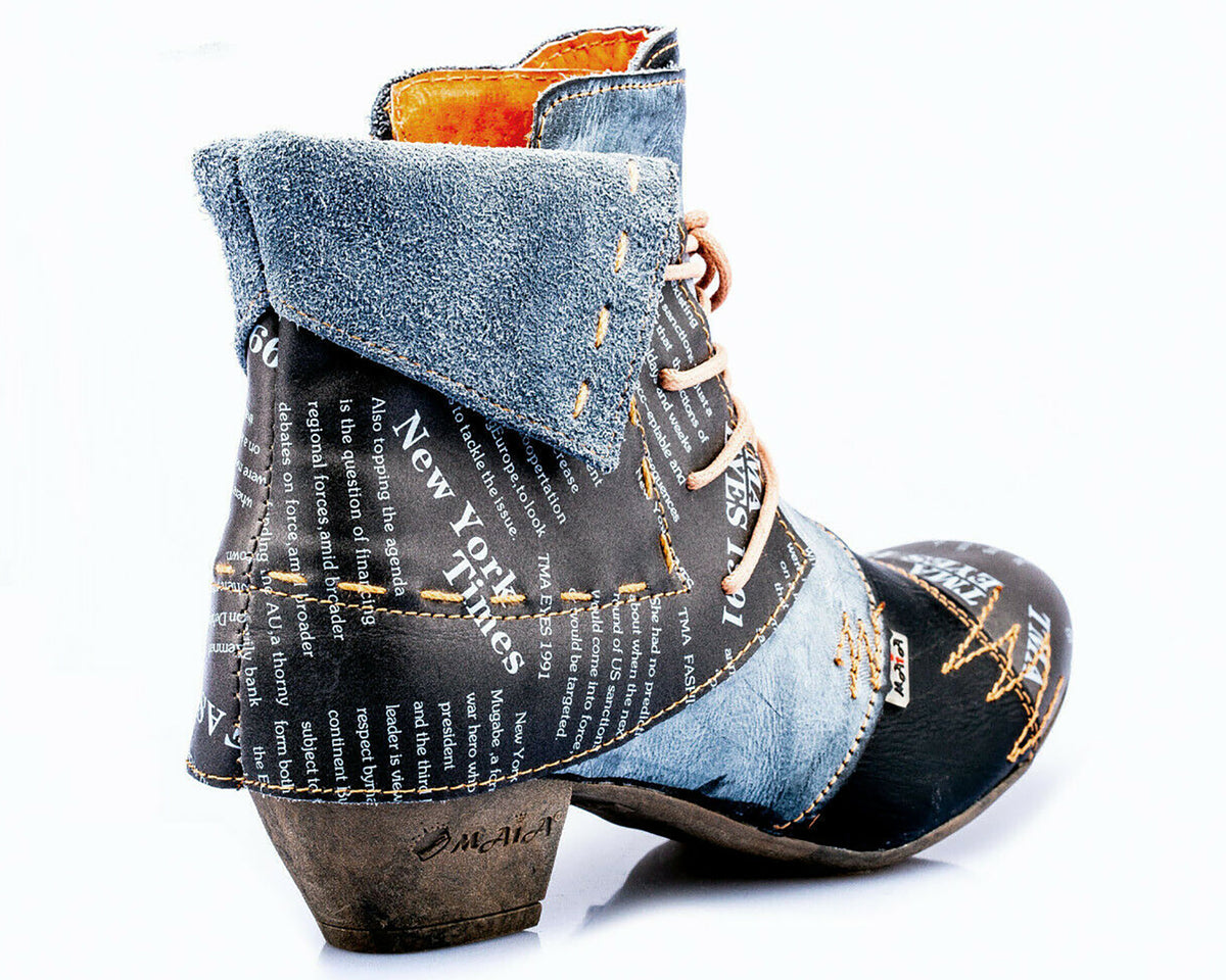 Damen Stiefeletten | TMA 6106 | Frühjahr | Sommer | Herbst | Echtleder | schwarz | Größen 36 - 42